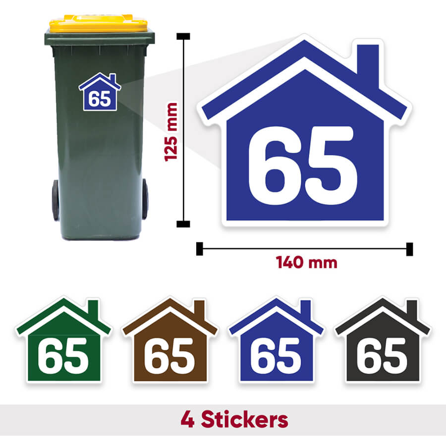 Customized bin numbers/Personalized vinyl decals for wheelie bins/Waterproof house number decals