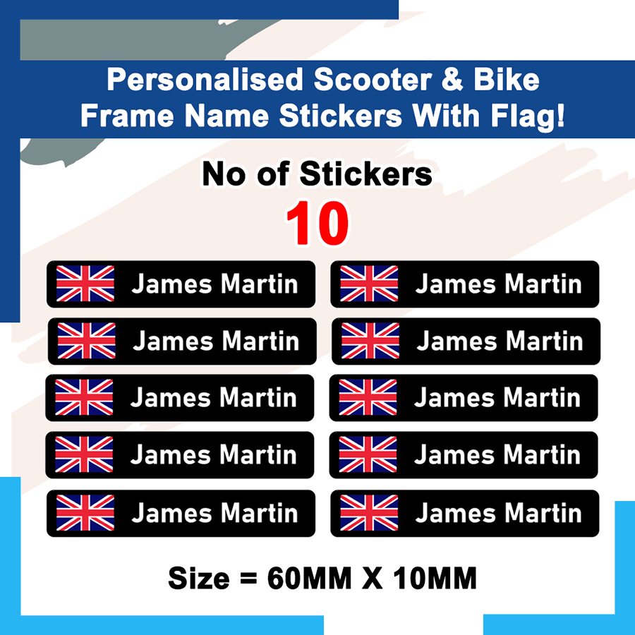 Custom bike best sale name stickers