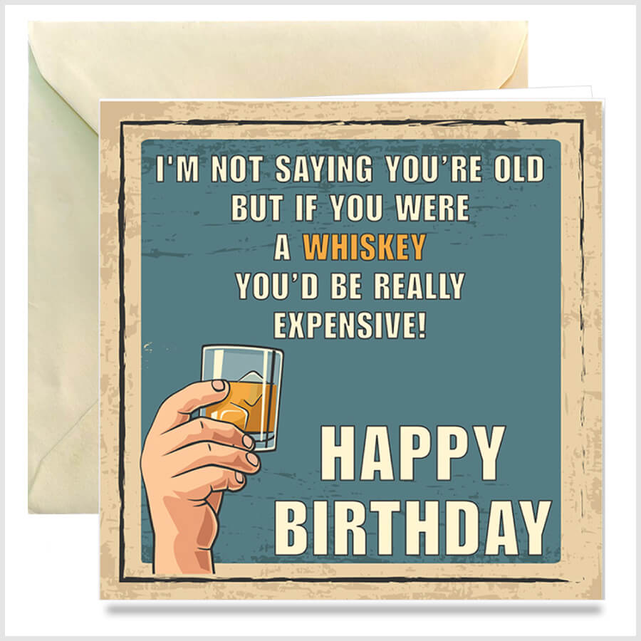 Aged Whiskey Birthday Card