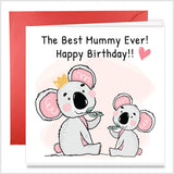Cute Koala Wishes the Best Mum Ever - Happy Birthday Greeting Cards