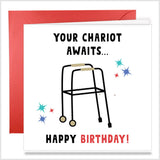 Milestone Laughs: Zimmer Frame Birthday Card for Mom or Dad (50th, 60th, 70th, 80th)