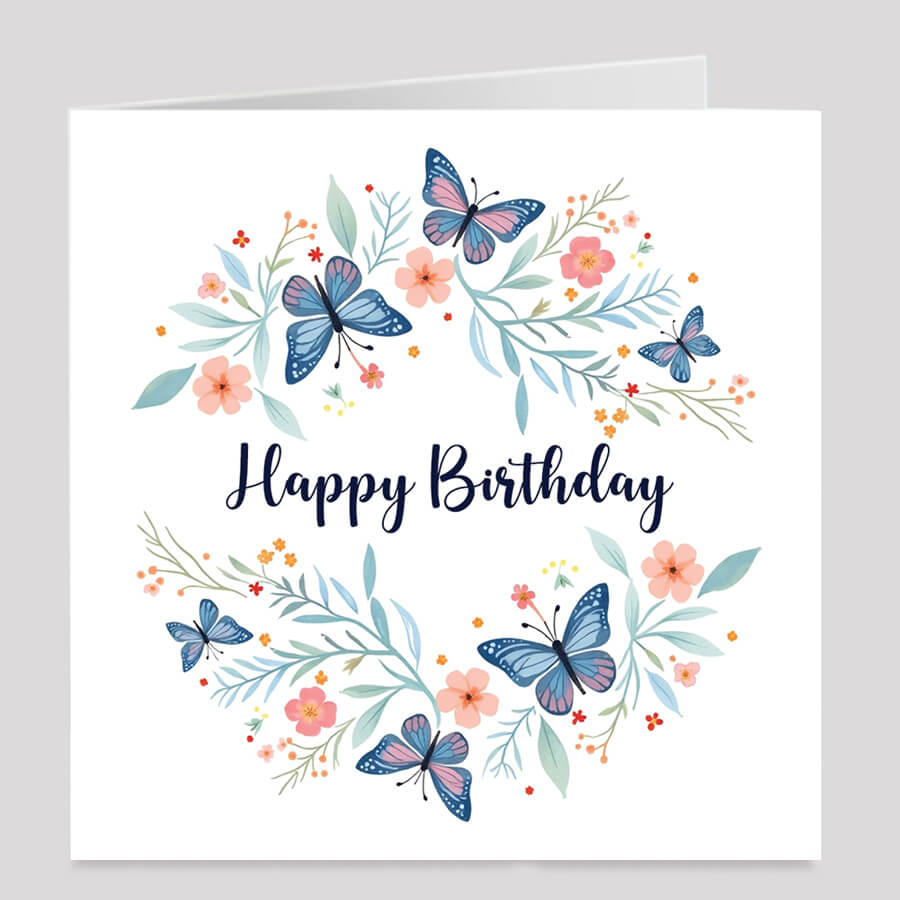 Birthday Card with Butterfly Design