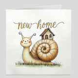 New House Card with Snail Illustration