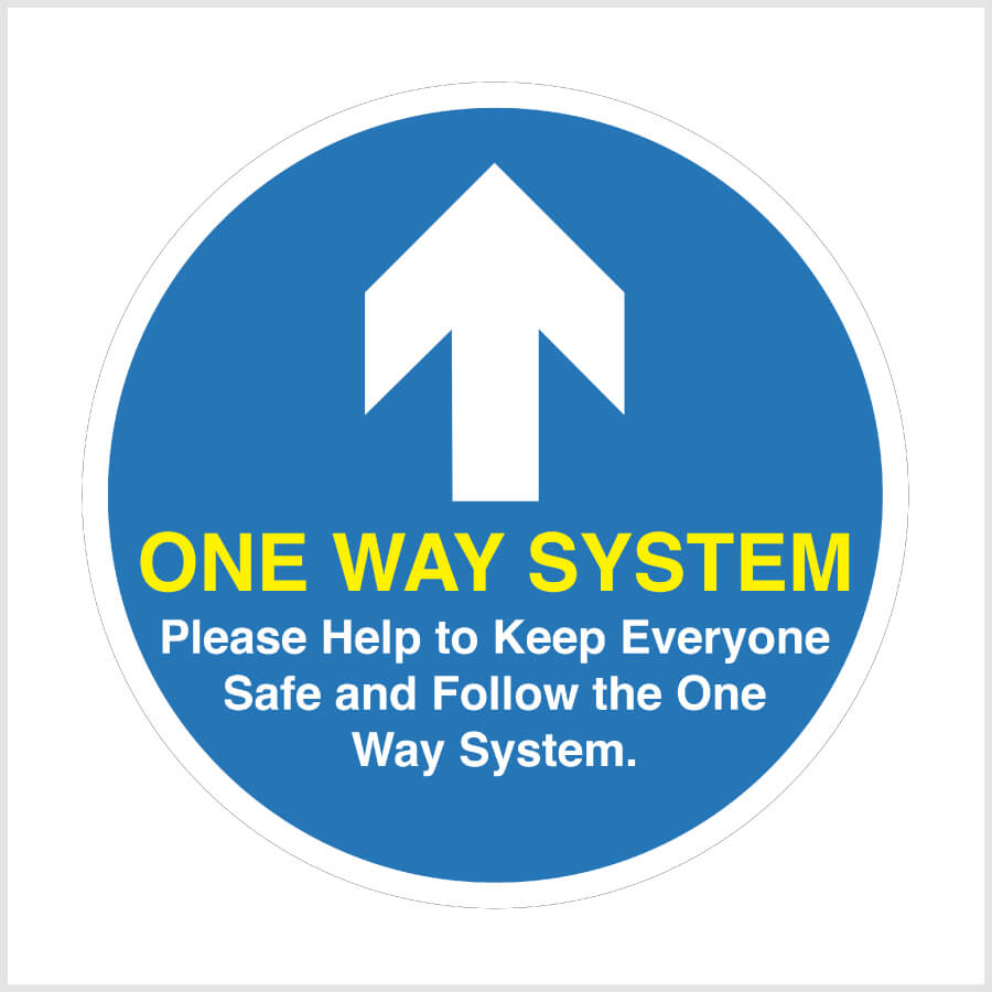 One Way Iso Sign Vinyl One Way System Sign/Safety Sign Sticker/Social Distancing Sticker ...
