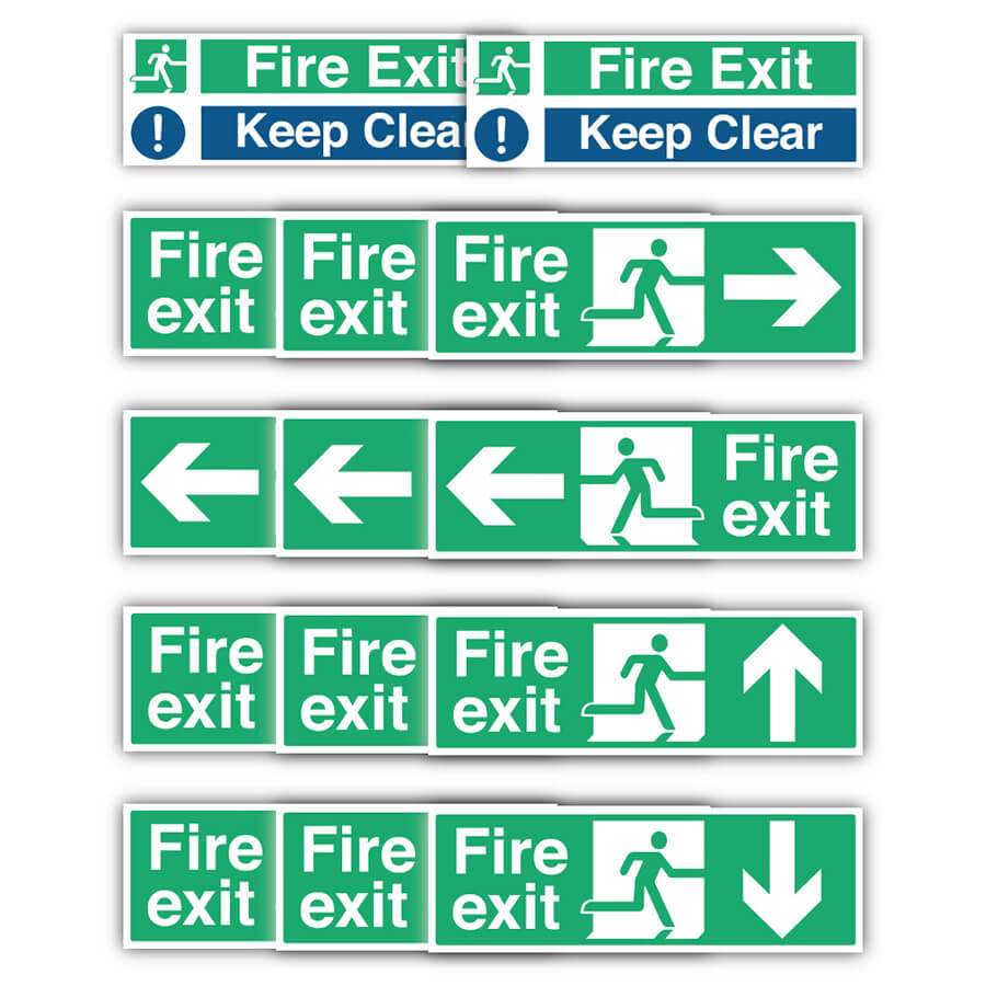 Fire Safety Signs For Exits Stickers