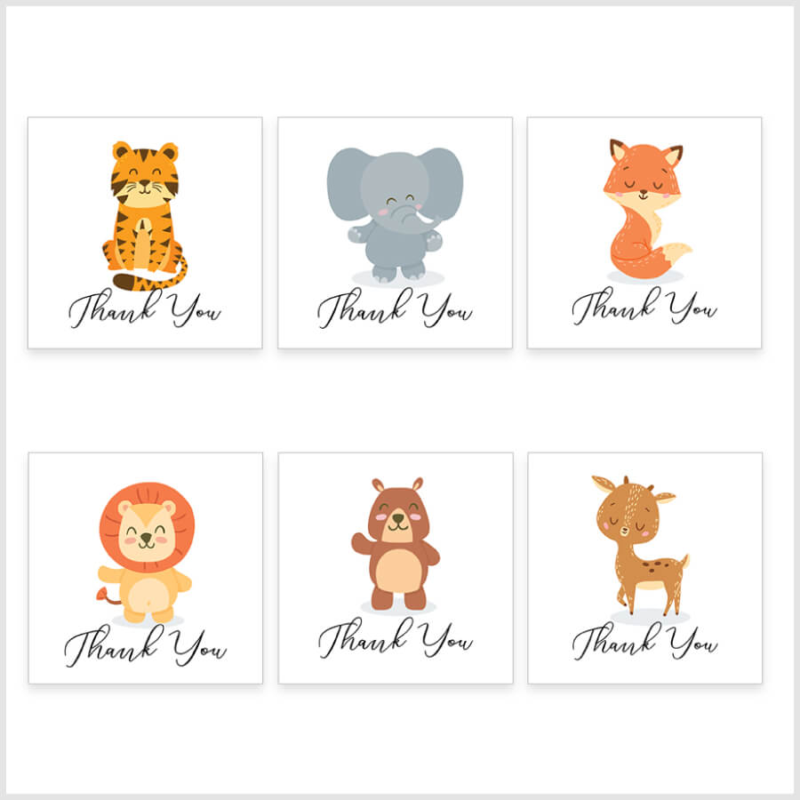 Heartfelt Animal Thank You Greeting Card