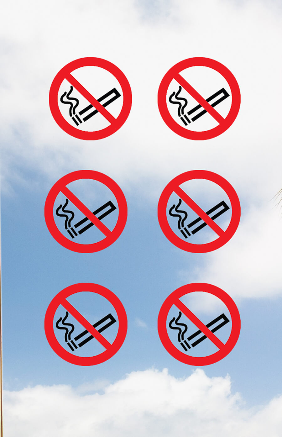 Transparent No Smoking Sign Stickers