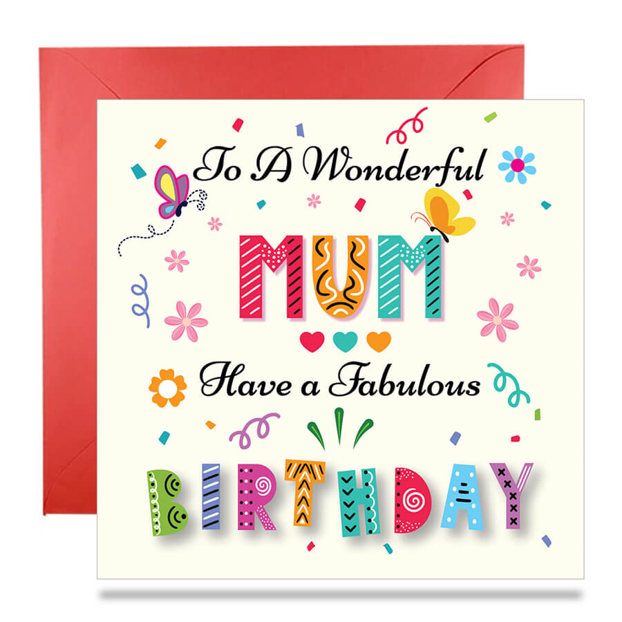 Colorful Text Birthday Greeting Card
