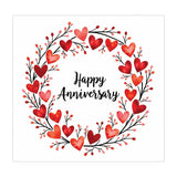 red hearts happy anniversary card with envelope