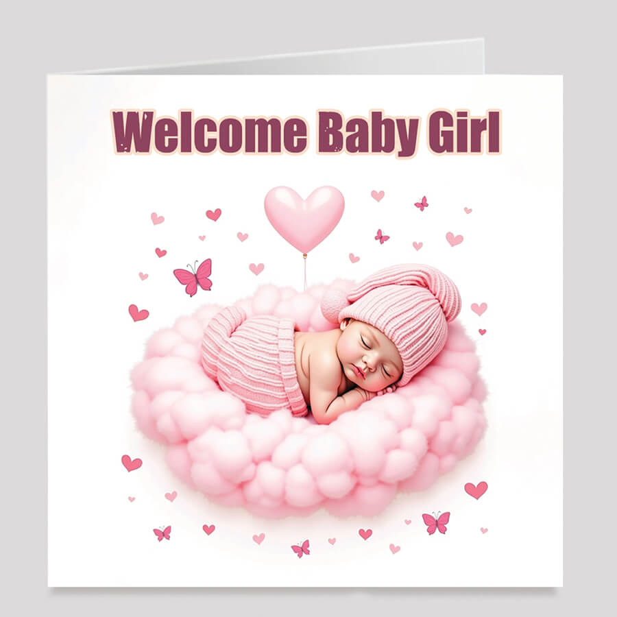 Welcome baby girl card