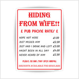Hiding From Wife Bar Sign Sticker