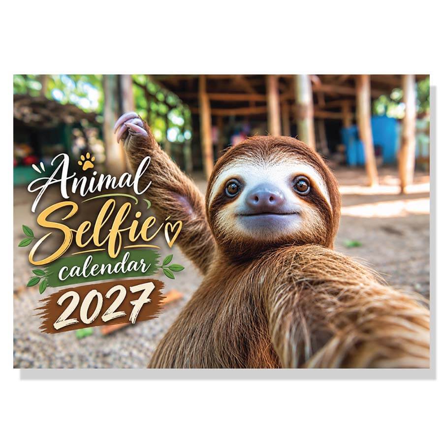 Funny Animal Selfies Calendar 2027 - 12 Months - A3