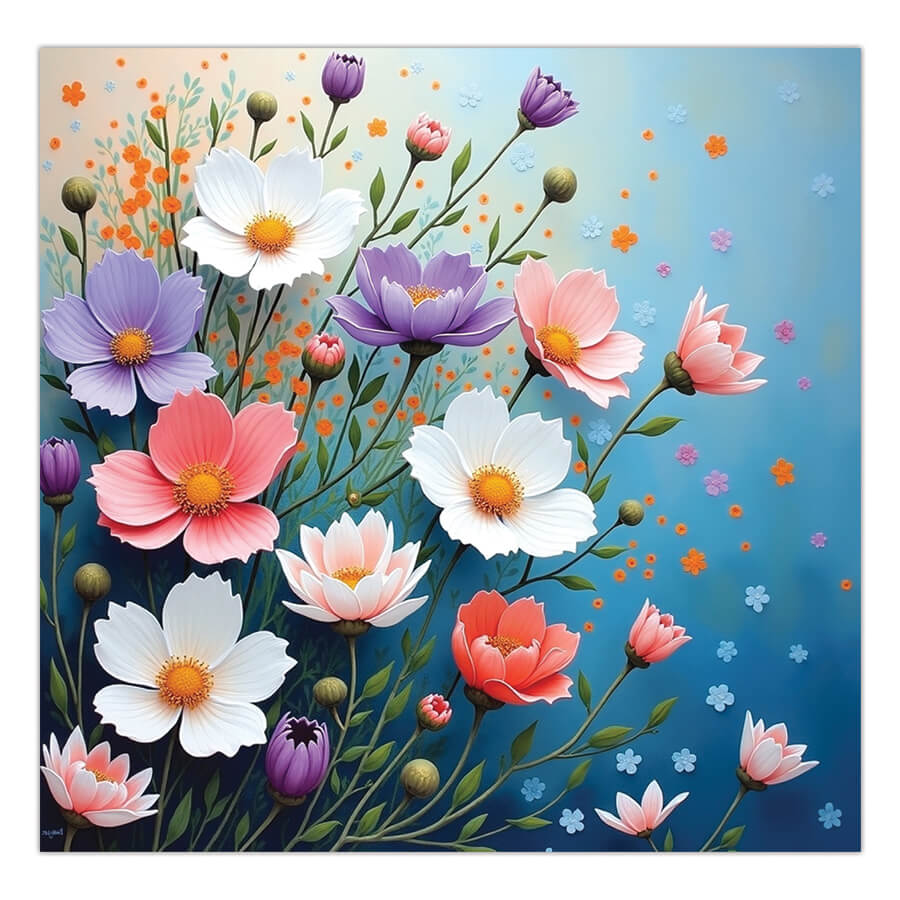 Elegant Flower Design Greeting Card for Women