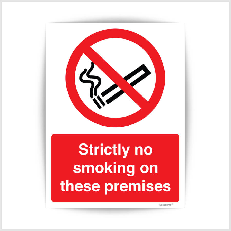 Strictly No Smoking On These Premises Sign Stickers