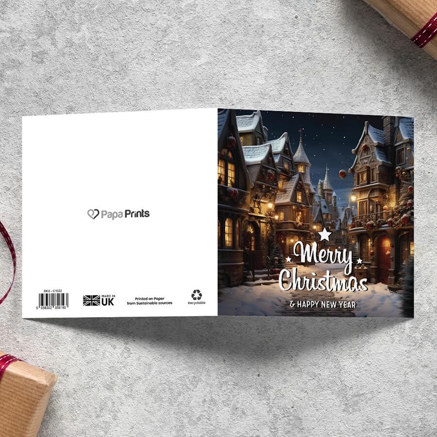 Winter scene Christmas card