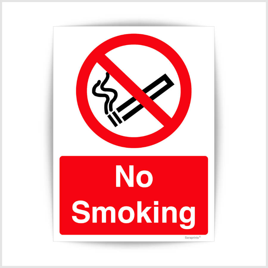 A5 No Smoking Sign Stickers