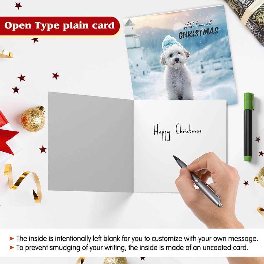 Christmas card from the dogs with matching envelopes