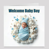 Welcome baby boy card