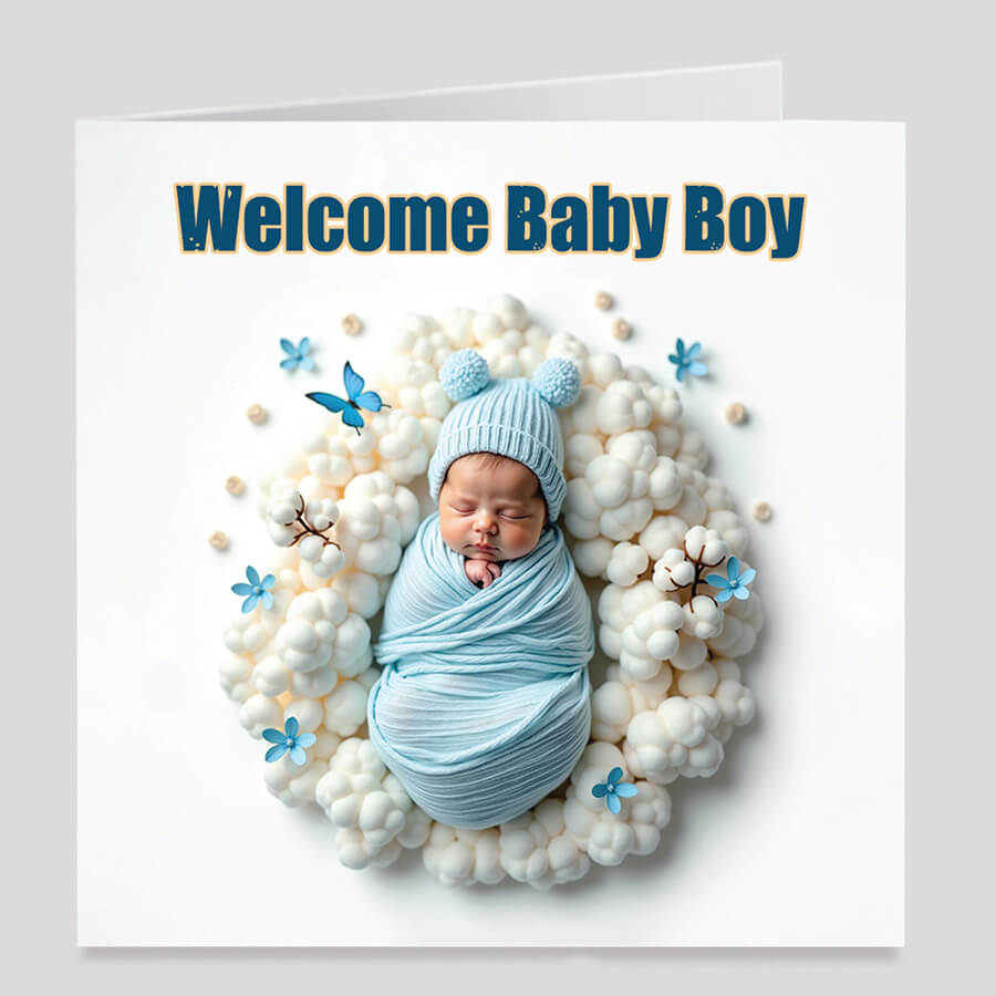Welcome baby boy card