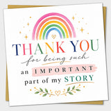 Personalised Rainbow Teacher Card with Printed Inside Message