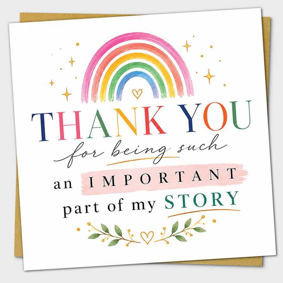 Personalised Rainbow Teacher Card with Printed Inside Message