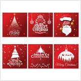 Festive red Xmas greeting card