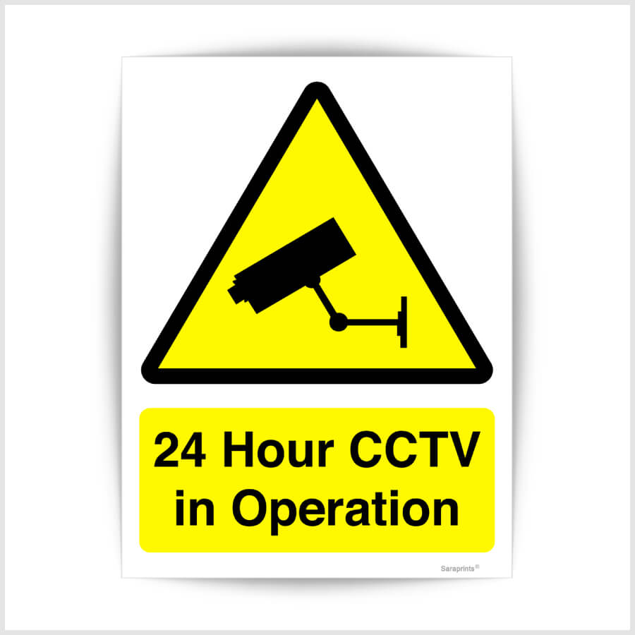 24 Hour CCTV Operation Sign Sticker