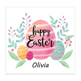 Happy Easter card with colourful eggs and floral design