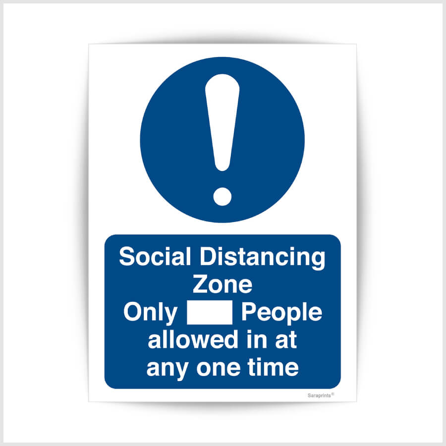 Social Distancing Zone Sign Sticker