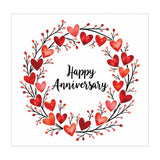 Red Hearts Happy Anniversary Card