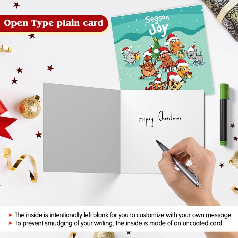Holiday-themed mini Christmas cards for children