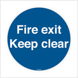 Fire Exit Keep Clear Sign Sticker