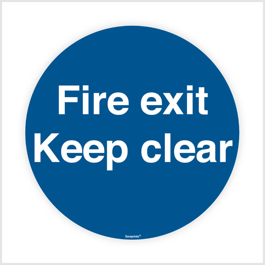 Fire Exit Keep Clear Sign Sticker