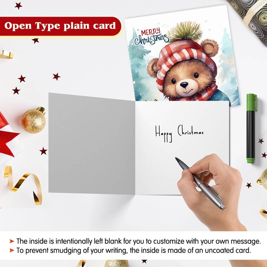 Teddy bear holiday card pack