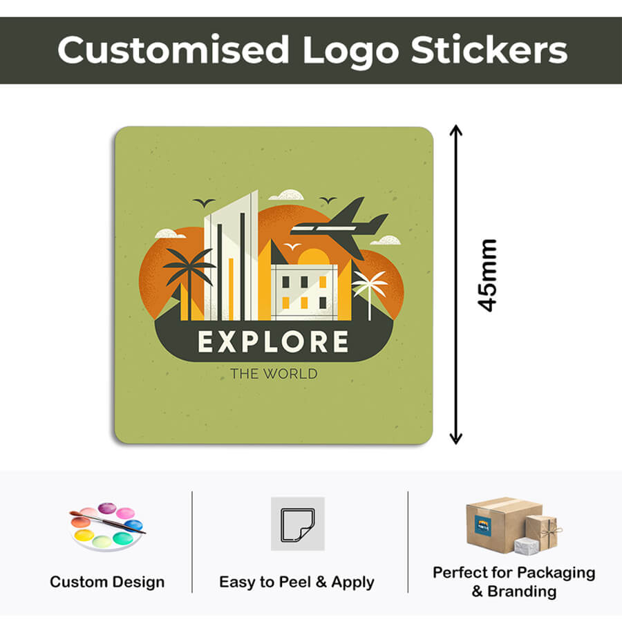 Square personalised vinyl stickers