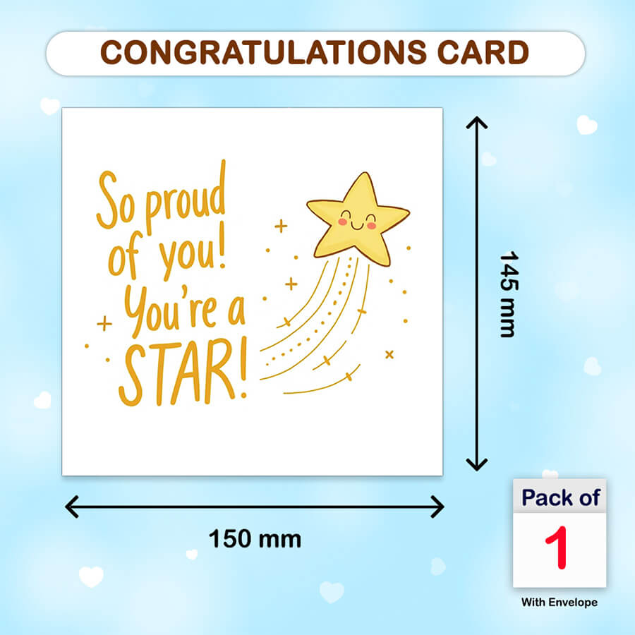 Proud of you card with star design