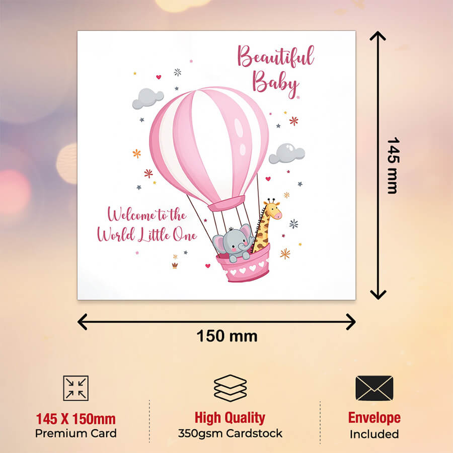 beautiful baby girl greeting card