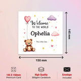 welcome baby girl card FSC certified