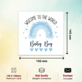 Welcome to the World Boy Card - Blue Rainbow