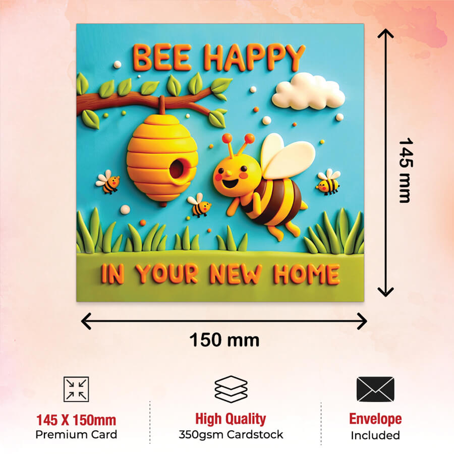 Cute Housewarming Greeting Card for Friend or Family