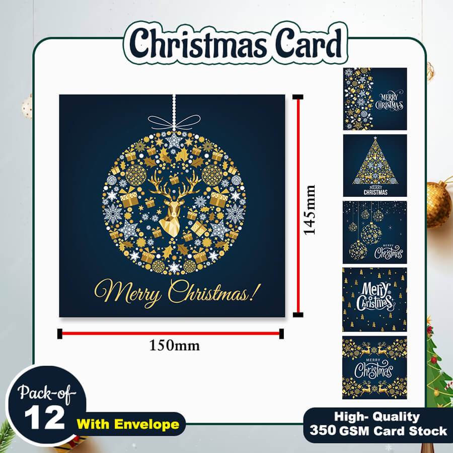 Blue Christmas cards bulk