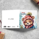 Festive bear Christmas card set