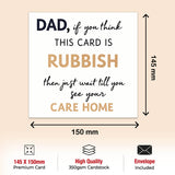 Humour Father’s Day greeting card for dad, square FSC 145x150mm with envelope