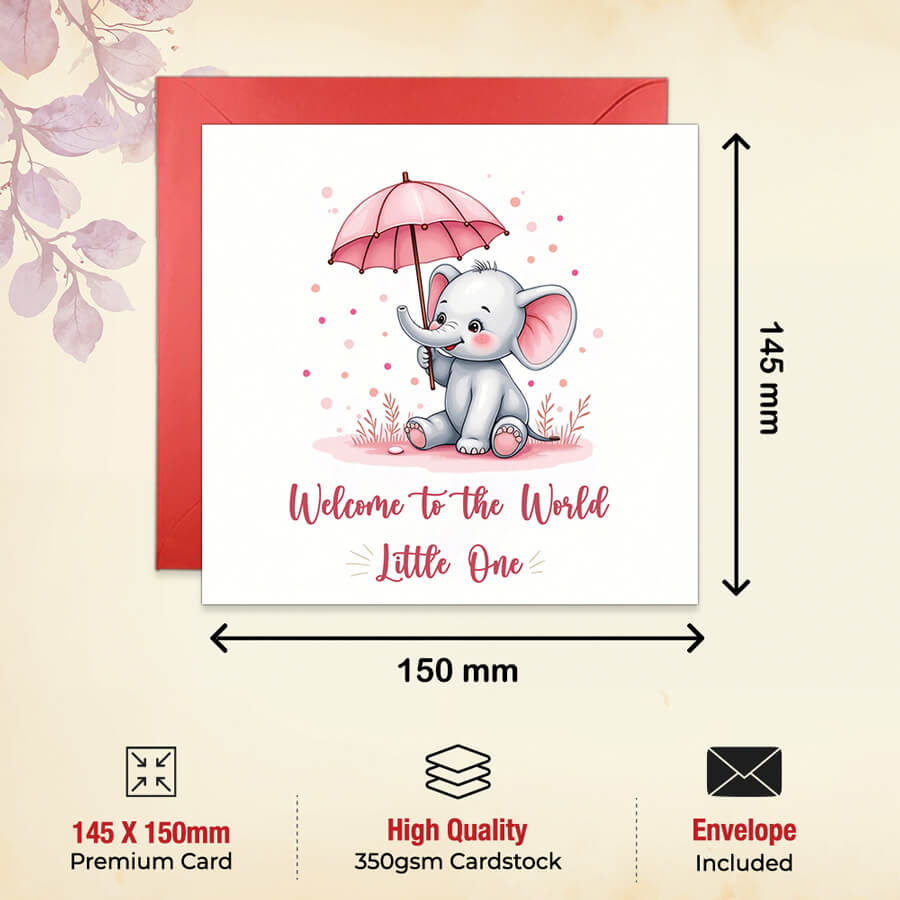 little one newborn card with envelope