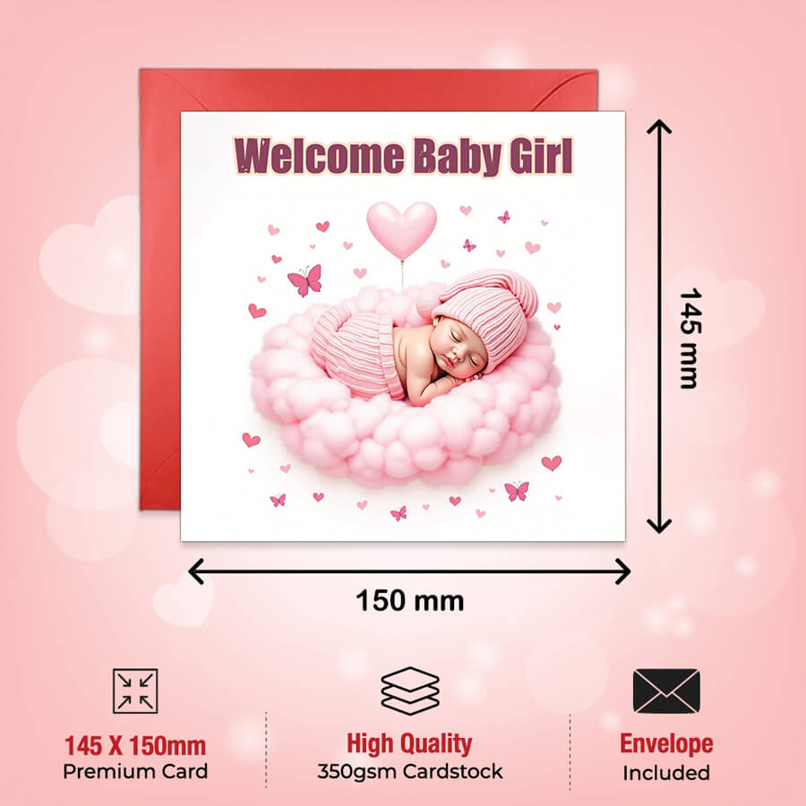 Newborn baby girl card UK