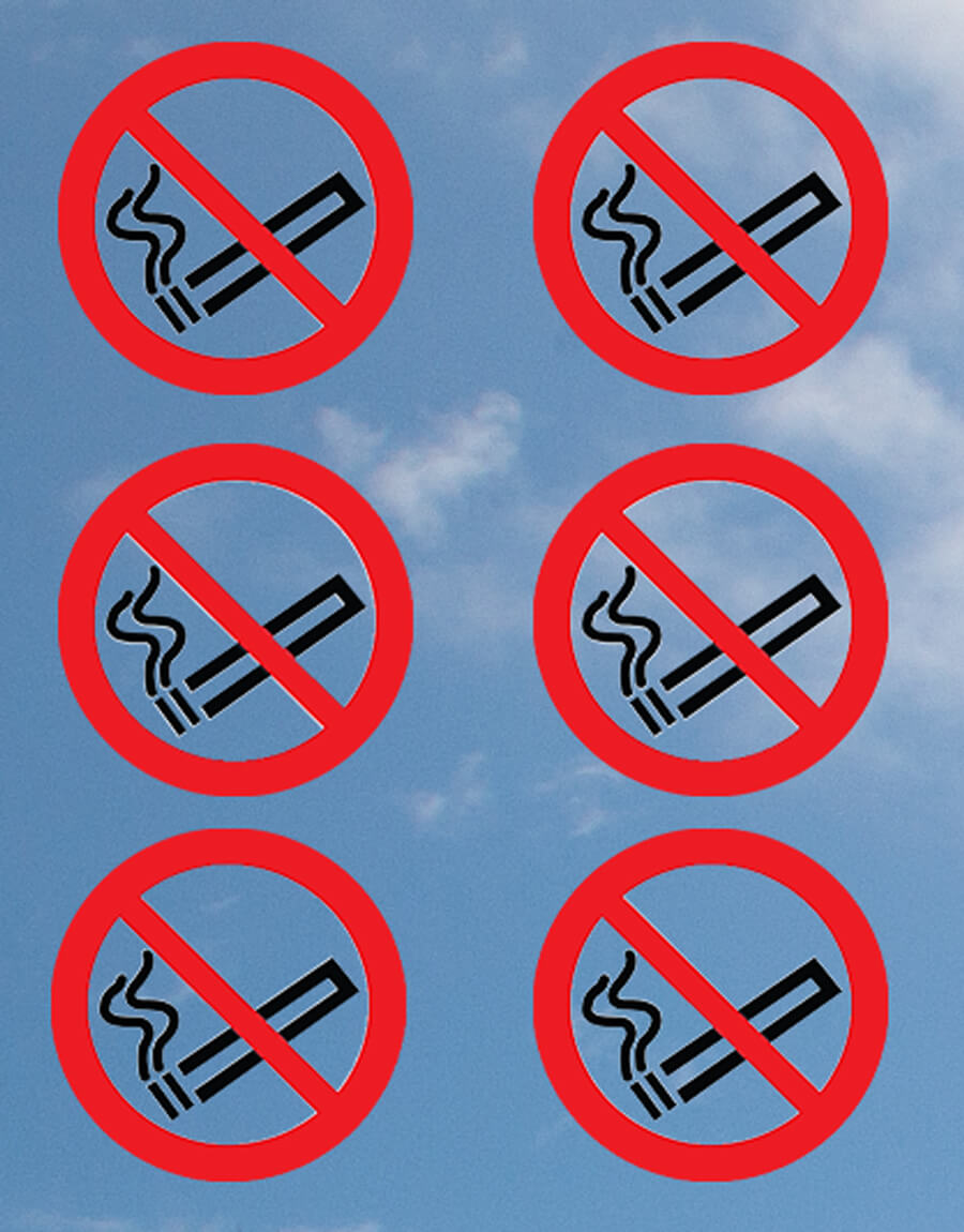 Transparent No Smoking Sign Stickers