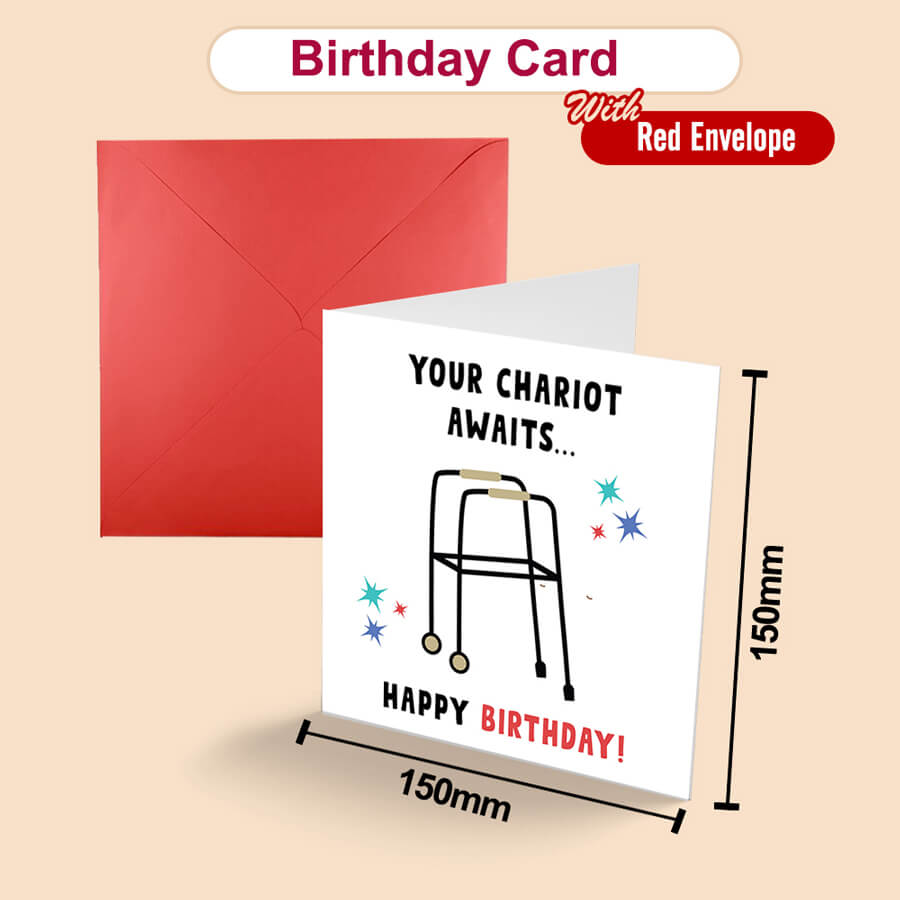 Milestone Laughs: Zimmer Frame Birthday Card for Mom or Dad (50th, 60th, 70th, 80th)