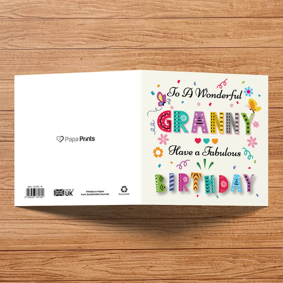 Colorful Text Birthday Greeting Card