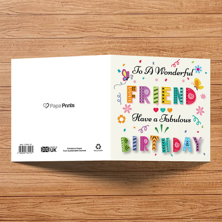 Colorful Text Birthday Greeting Card