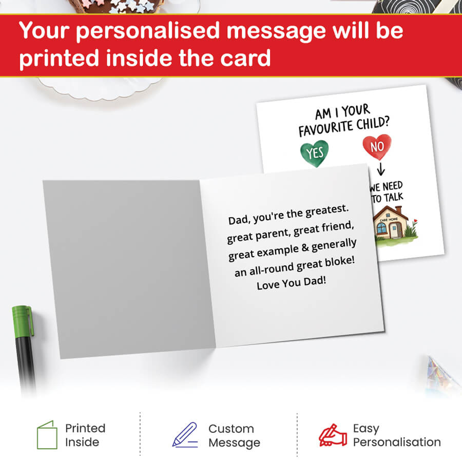 Premium Quality Father’s Day Card from Son or Daughter